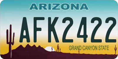 AZ license plate AFK2422