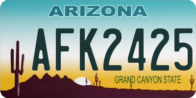 AZ license plate AFK2425