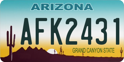 AZ license plate AFK2431
