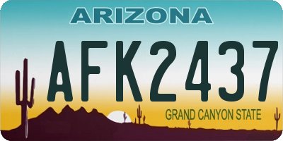 AZ license plate AFK2437