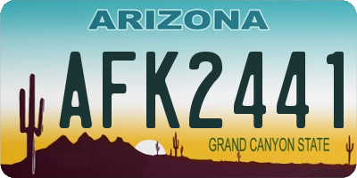 AZ license plate AFK2441