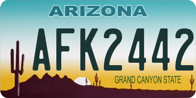 AZ license plate AFK2442