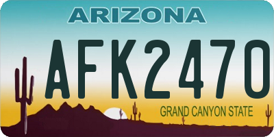 AZ license plate AFK2470