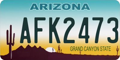 AZ license plate AFK2473