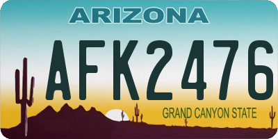 AZ license plate AFK2476