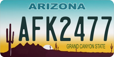 AZ license plate AFK2477