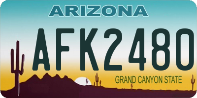 AZ license plate AFK2480