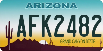 AZ license plate AFK2482