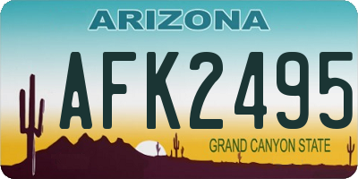 AZ license plate AFK2495
