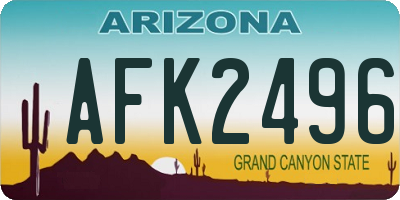 AZ license plate AFK2496