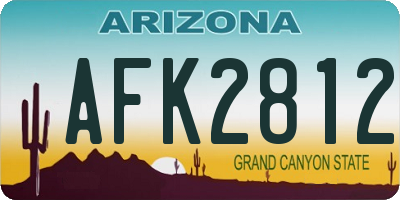 AZ license plate AFK2812