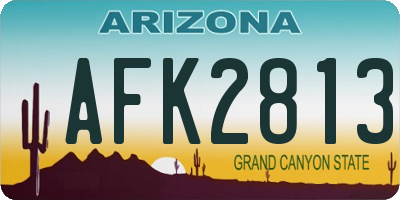 AZ license plate AFK2813