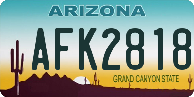 AZ license plate AFK2818
