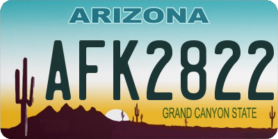 AZ license plate AFK2822