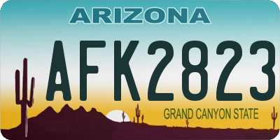 AZ license plate AFK2823
