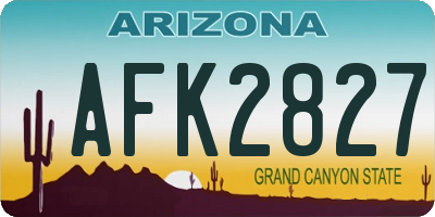 AZ license plate AFK2827