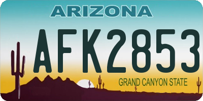 AZ license plate AFK2853