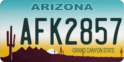 AZ license plate AFK2857