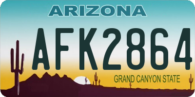 AZ license plate AFK2864