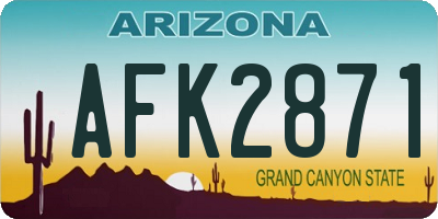 AZ license plate AFK2871