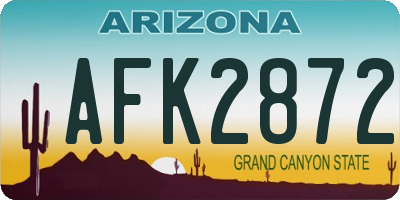 AZ license plate AFK2872