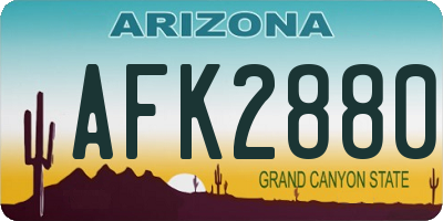 AZ license plate AFK2880