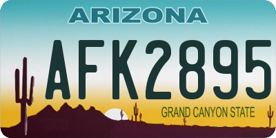 AZ license plate AFK2895