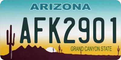 AZ license plate AFK2901
