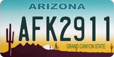 AZ license plate AFK2911