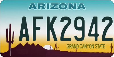AZ license plate AFK2942
