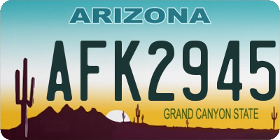 AZ license plate AFK2945