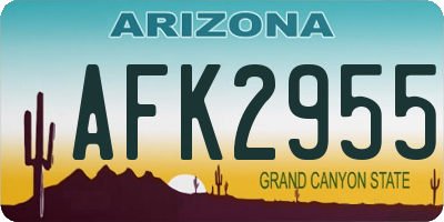 AZ license plate AFK2955