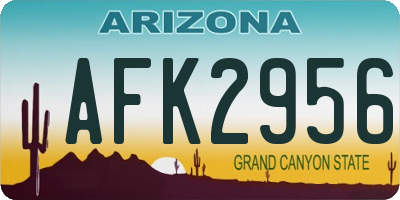 AZ license plate AFK2956