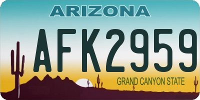 AZ license plate AFK2959