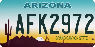 AZ license plate AFK2972