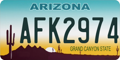 AZ license plate AFK2974