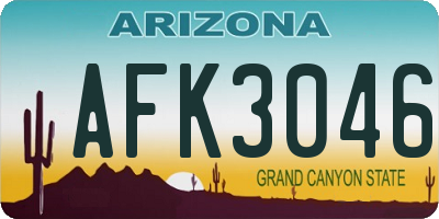 AZ license plate AFK3046
