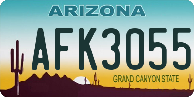 AZ license plate AFK3055
