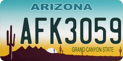 AZ license plate AFK3059