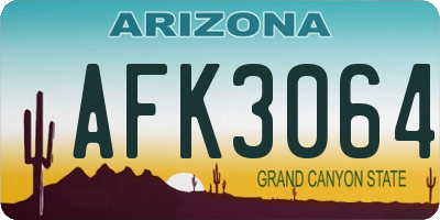 AZ license plate AFK3064