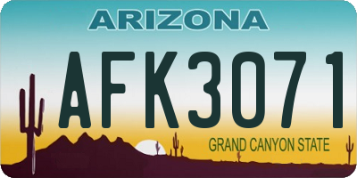 AZ license plate AFK3071
