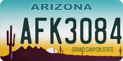 AZ license plate AFK3084