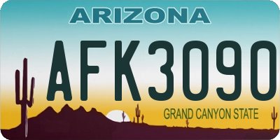 AZ license plate AFK3090