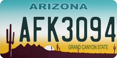 AZ license plate AFK3094