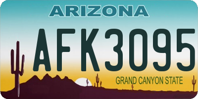 AZ license plate AFK3095