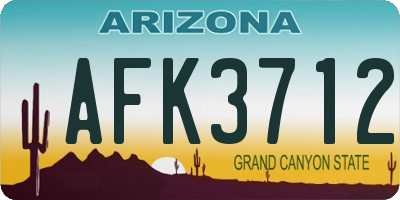AZ license plate AFK3712