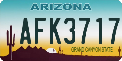 AZ license plate AFK3717