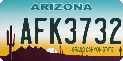 AZ license plate AFK3732