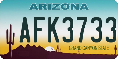 AZ license plate AFK3733