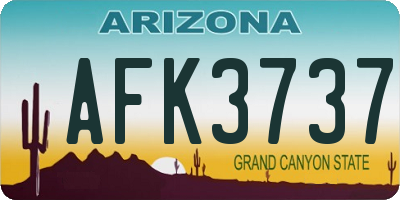 AZ license plate AFK3737